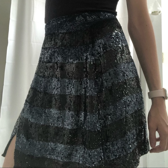 Vintage Emporio Armani Silk Sequin Mini-Skirt - Picture 8 of 14